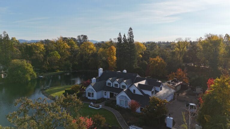 Drone view of completed James Hardie siding project in Granite Bay CA