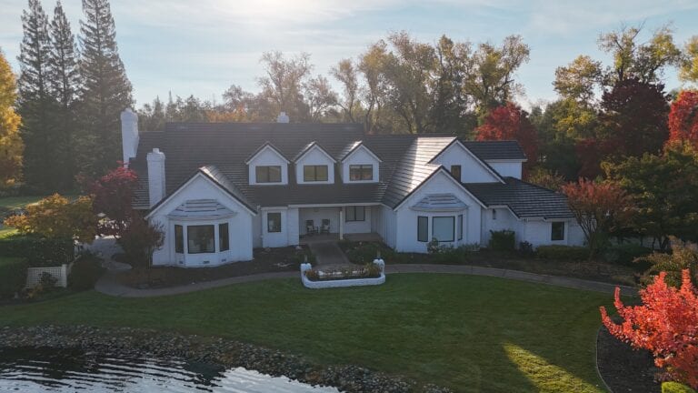 Drone view of completed James Hardie siding project in Granite Bay CA