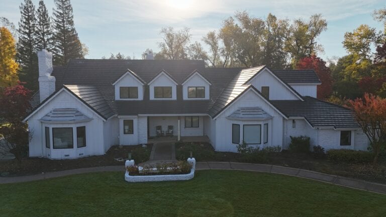 Drone view of completed James Hardie siding project in Granite Bay CA