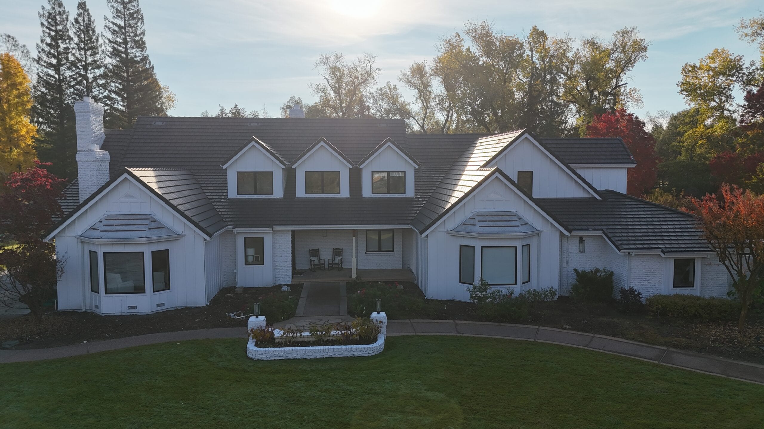 Drone view of completed James Hardie siding project in Granite Bay CA