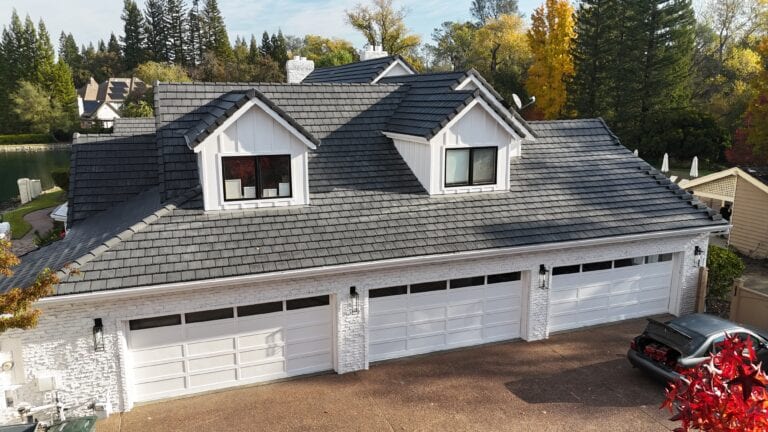 Drone view of completed James Hardie siding project in Granite Bay CA