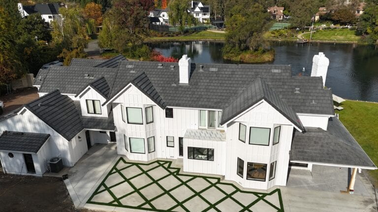 Drone view of completed James Hardie siding project in Granite Bay CA