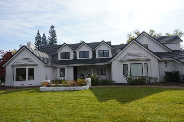 • Drone view of completed James Hardie siding project in Granite Bay CA