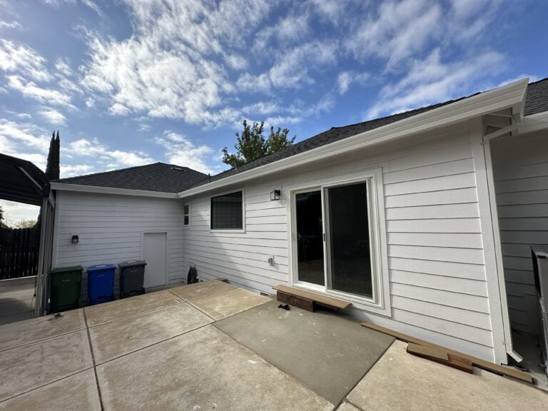 Completed siding project on Folsom California home — front elevation