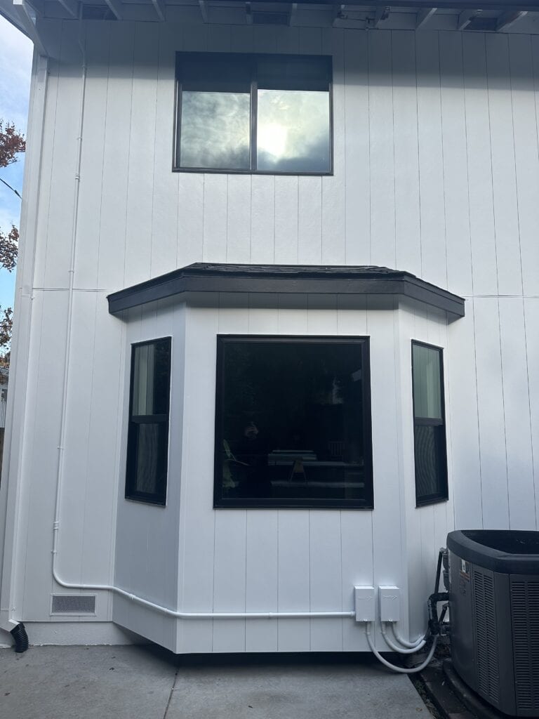 blue siding house
