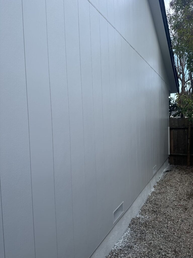 blue siding house