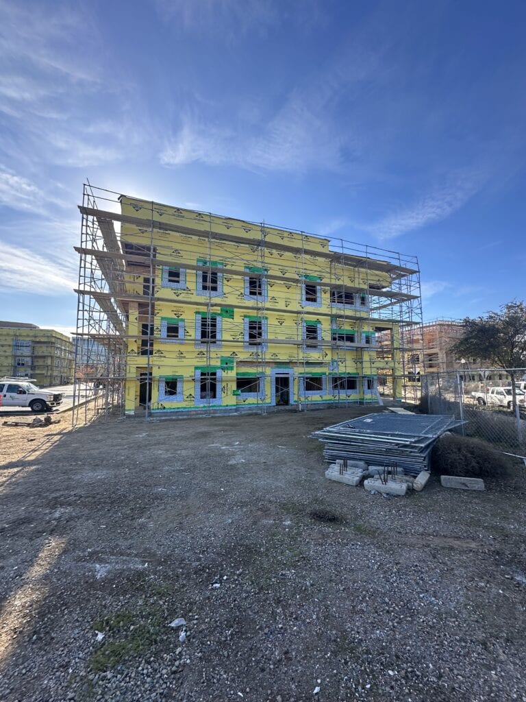 Large-scale multifamily siding project at Township 9 Sacramento