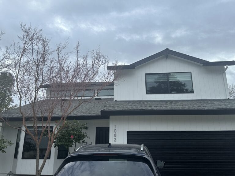 blue siding house