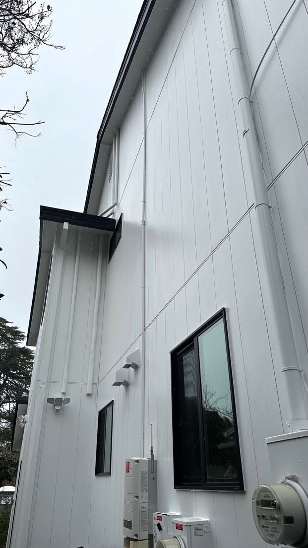 blue siding house