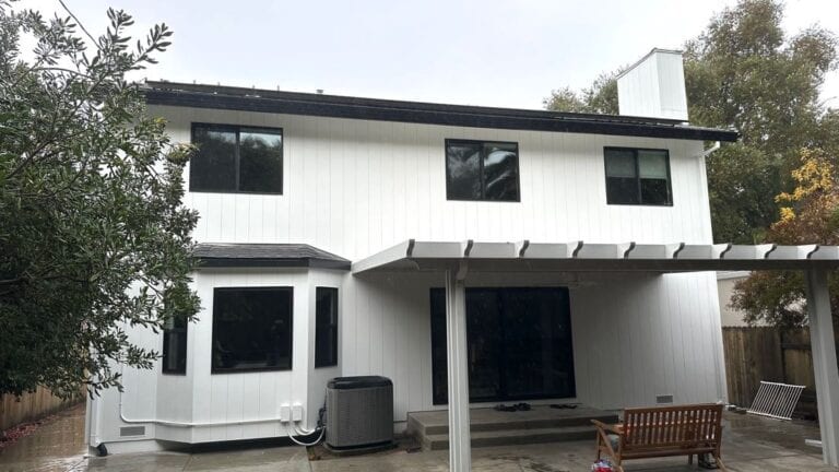blue siding house