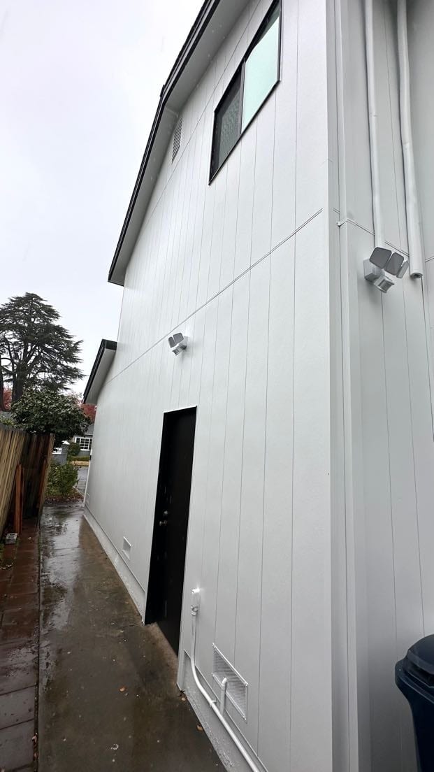 blue siding house