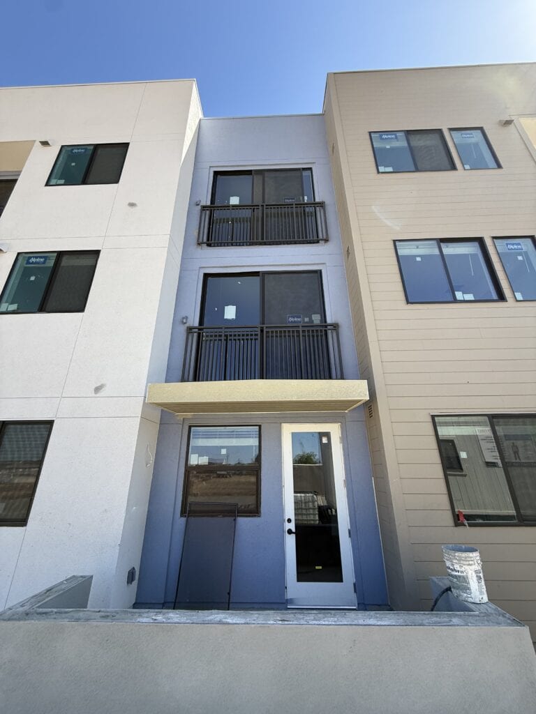 white siding house