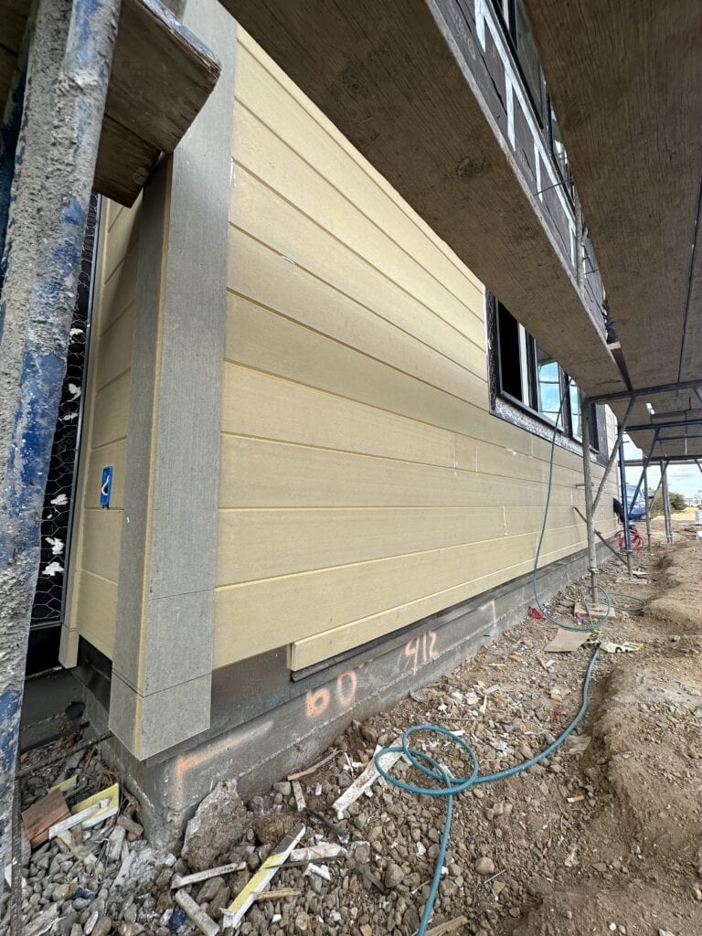 white siding house